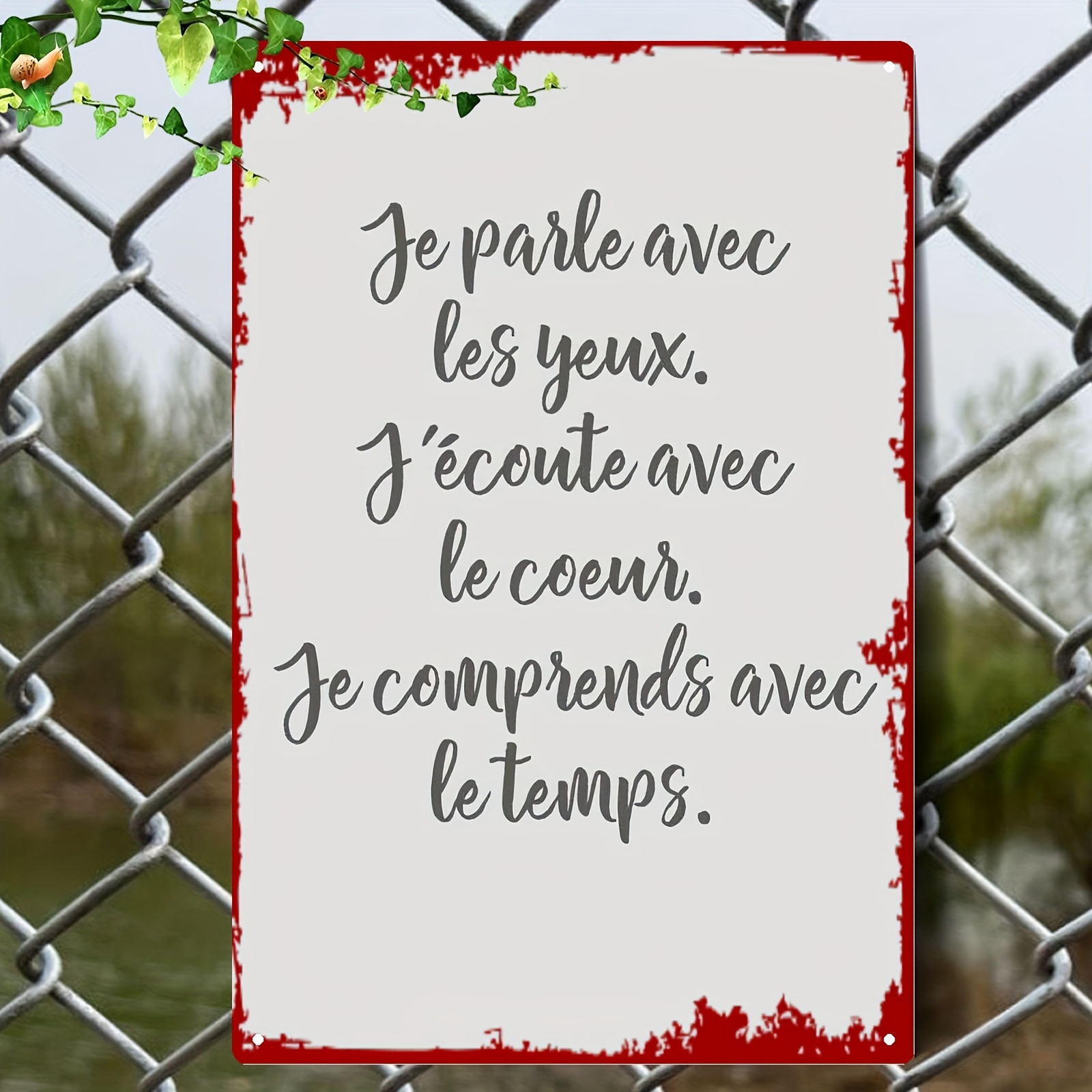 Home Decor Lovely Home - 2D Metal Sign French Love Quote
