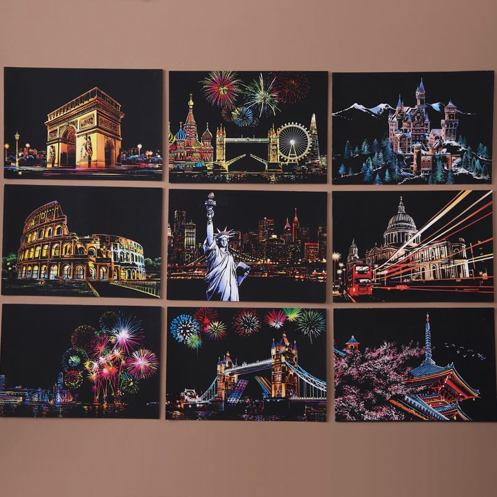 Home Decor Scrap - 20*14cm DIY Night Scene Painting Scratch