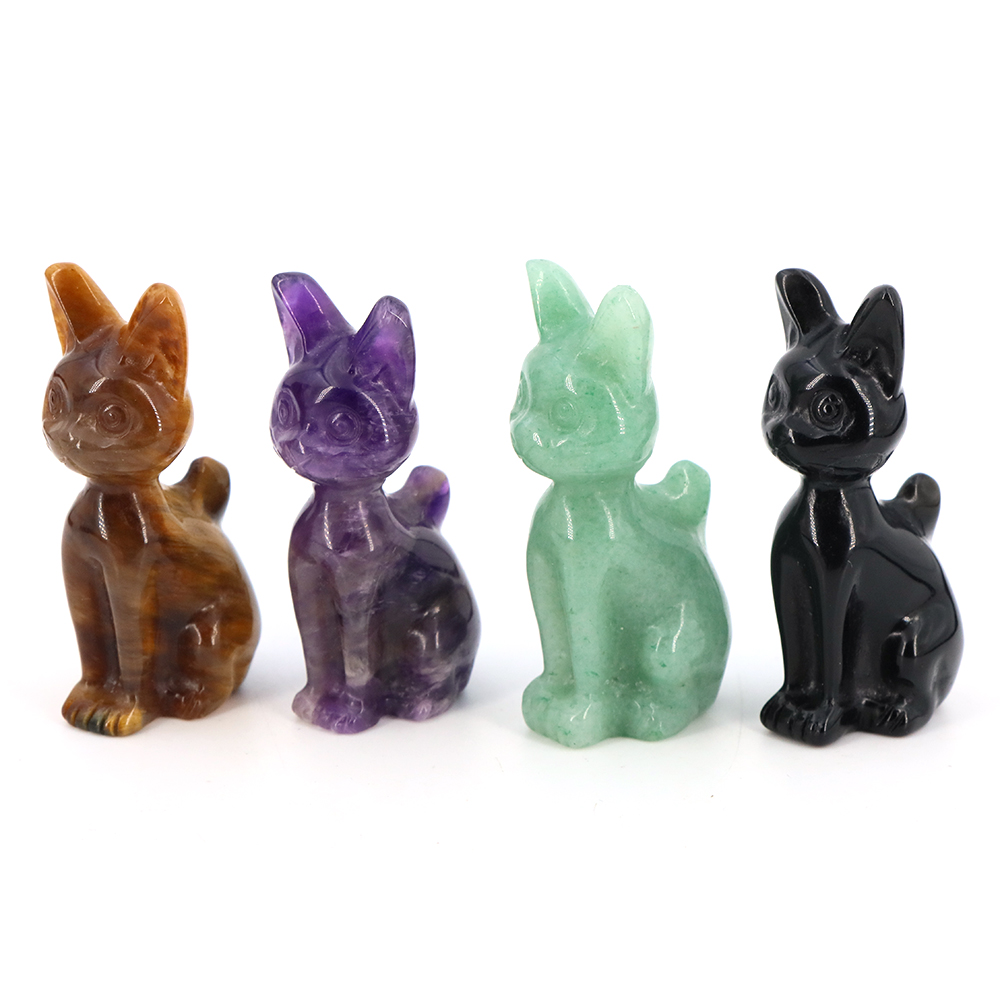 Home Decor Egypt - Natural Stone Egyptian Cat Statue Crystal