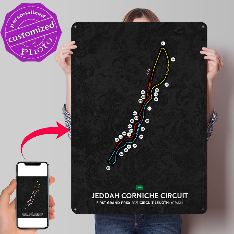 Home Decor Jeddah - Jeddah Circuit 3D Printed Texture Poster