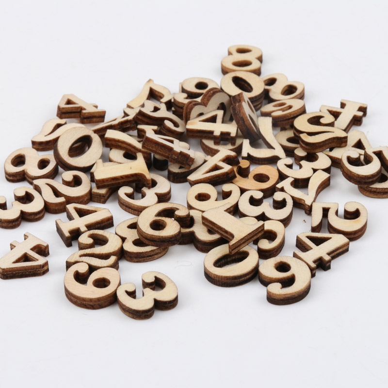 Home Decor Scrap - Mixed 0-9 Number Natural Wooden Craft