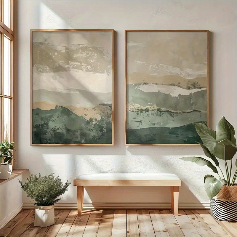 Home Decor Korea - 2pcs/set Wabi Sabi Abstract Geometric Canvas