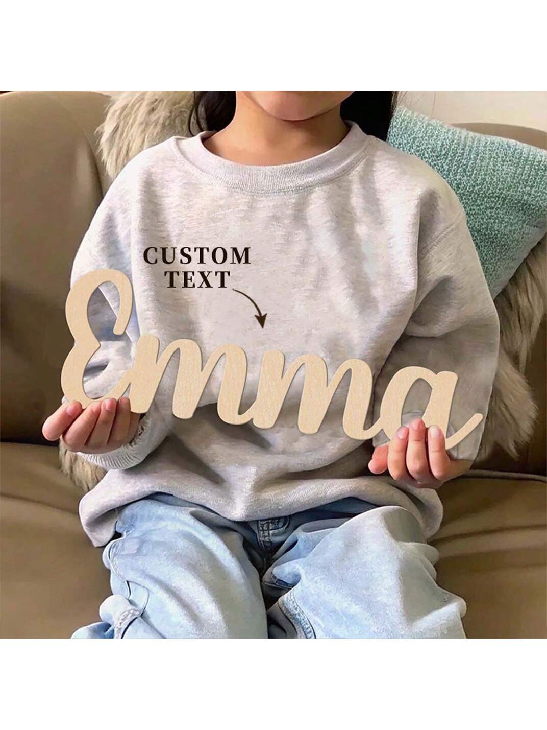 Wooden Letter Sign - 1pc Lovely Emma example Customizable Name