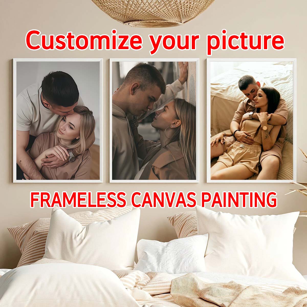 Canvas Painting - Triptych - 2D custom photo wooden