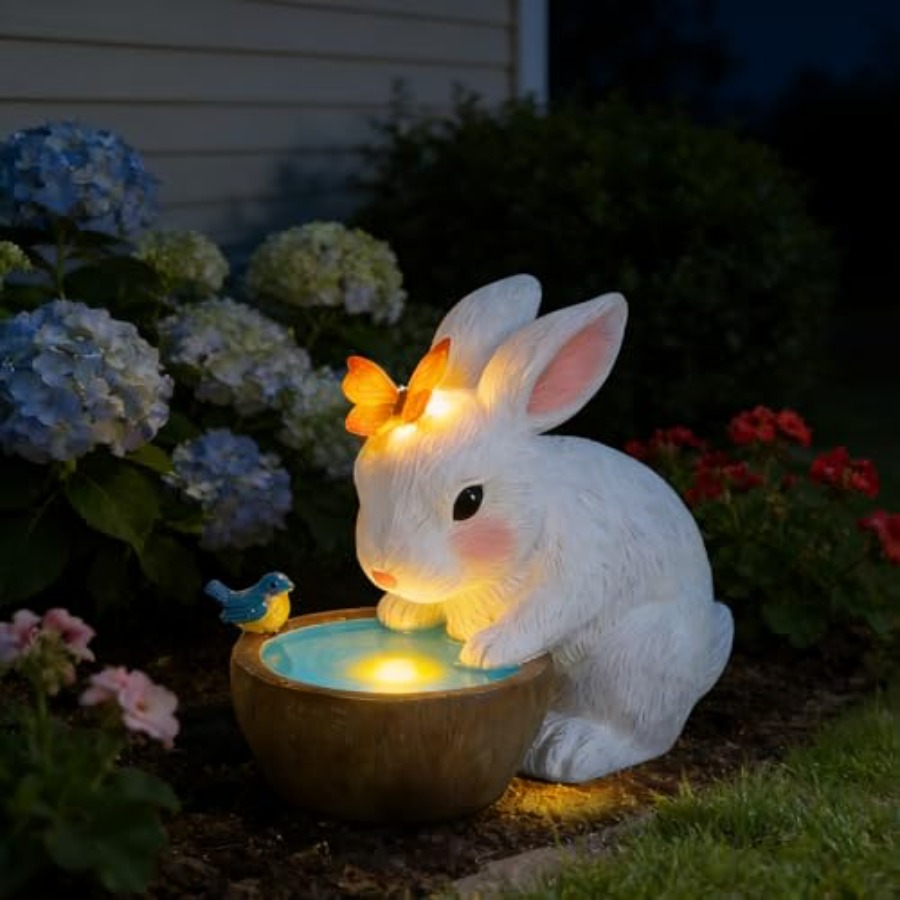 Home Decor Statue - Solar Bunny Garden Outdoor Statues Decor