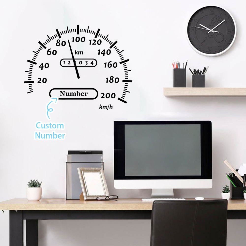Home Decor Wall Stickers - 1PC Creative Fuel Gauge Personalized Name