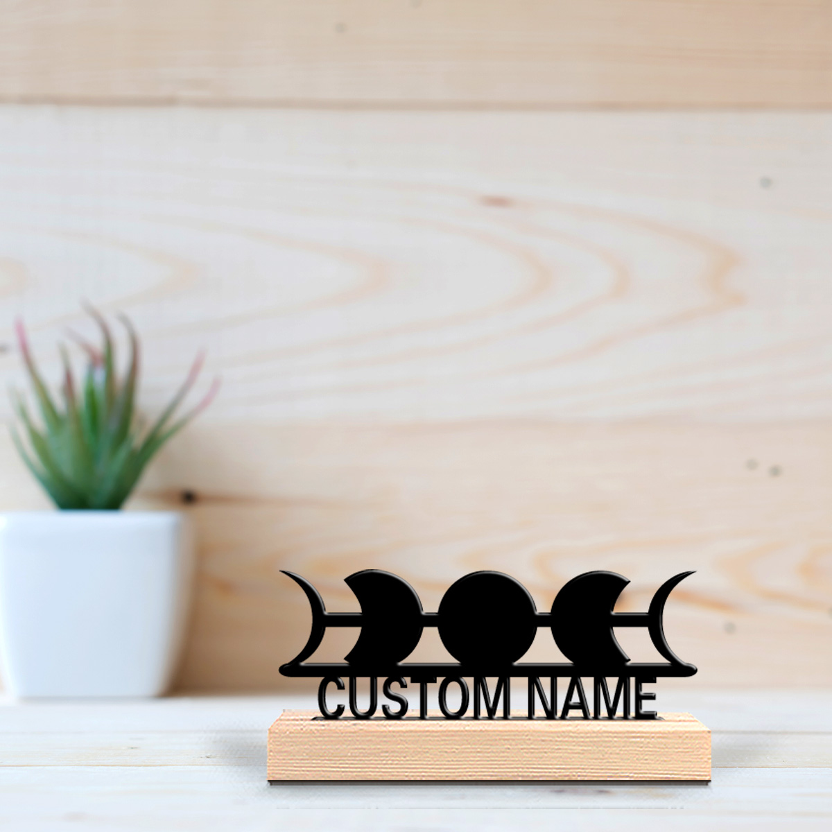 Home Decor Statue - 1pc Abstract Moon phase Custom Text