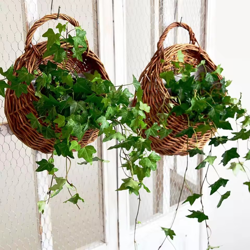Rattan Plant Basket - Hand Made Wicker Rattan Flower Planter