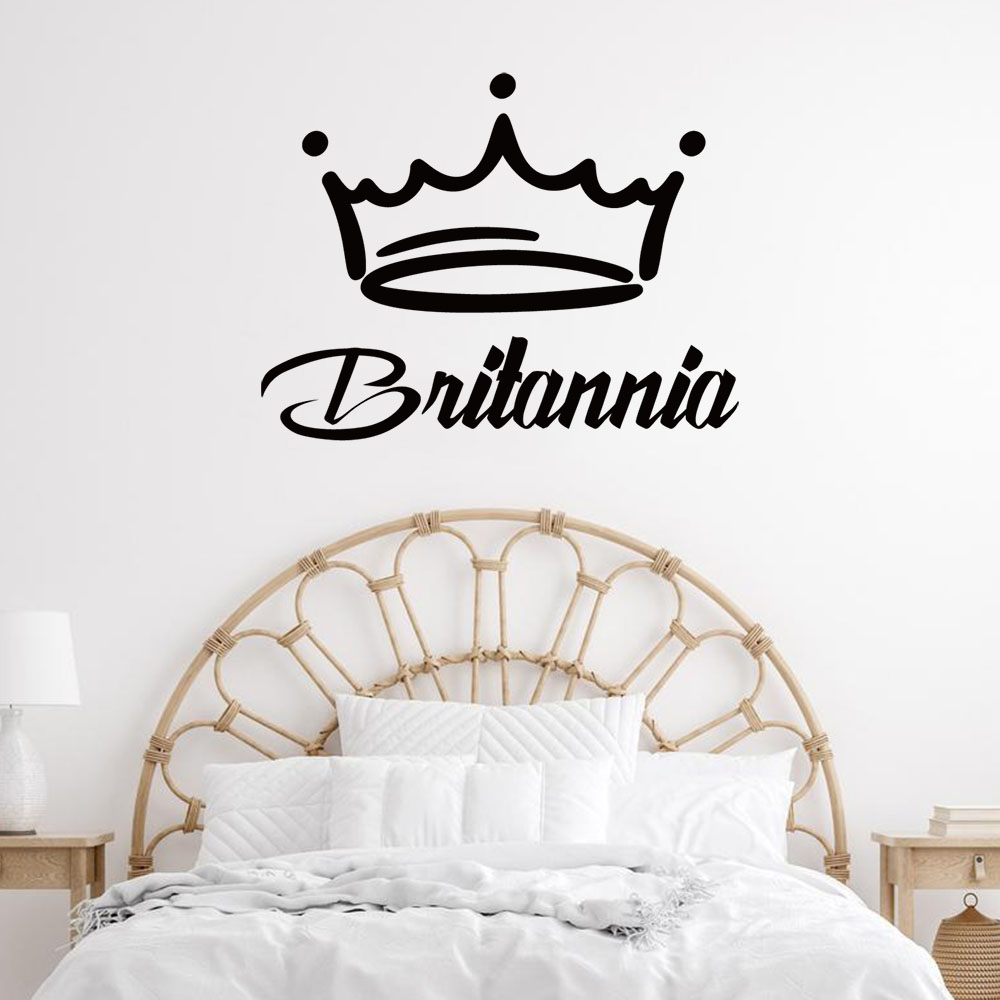 Home Decor Wall Stickers - 1PC Fashion Crown Customized Name Family