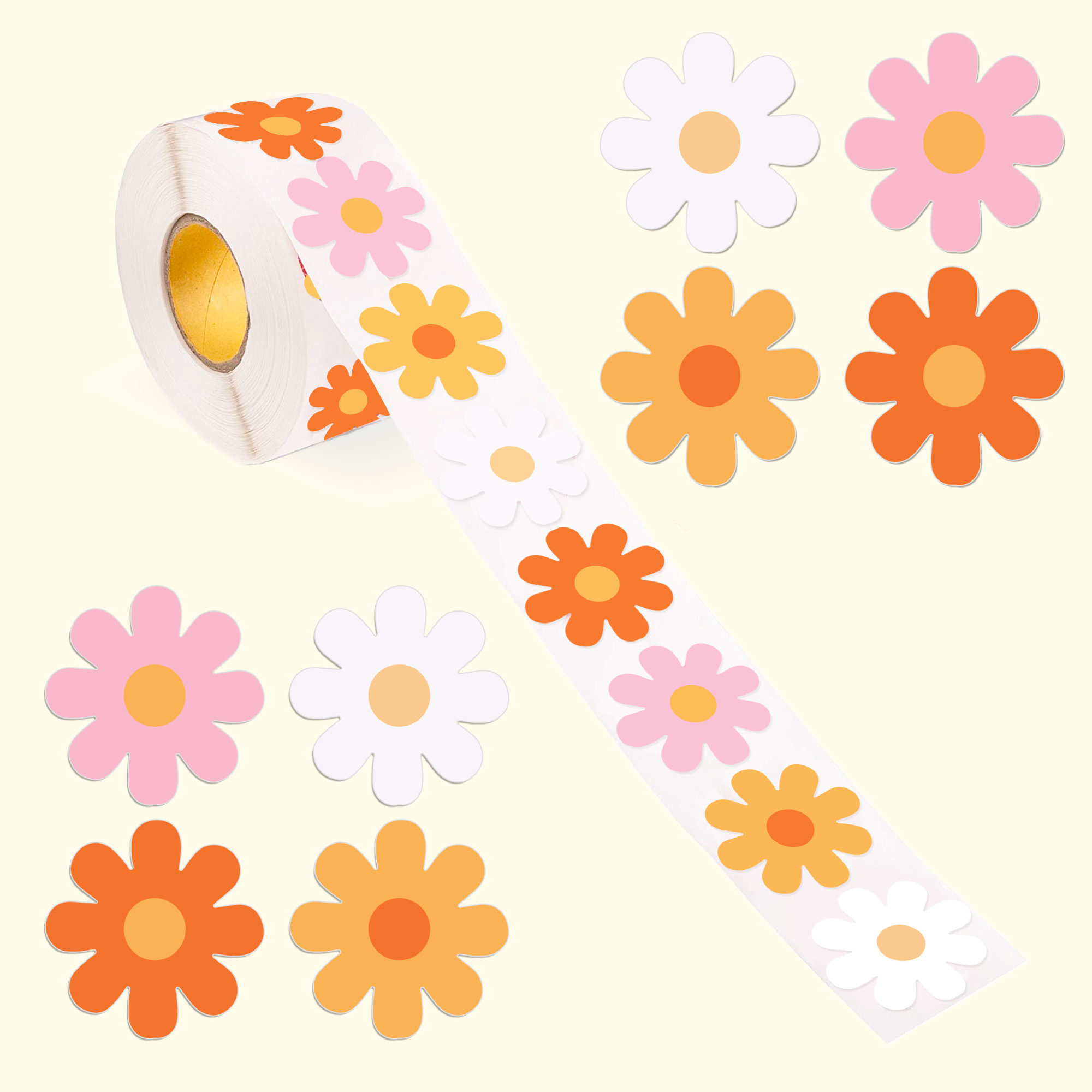 Home Decor Hippie - 500 Hippie Stickers Boho Daisy Flower