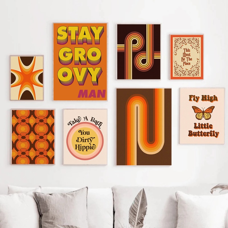 Home Decor Hippie - Retro 70s Hippie Art Print Vintage