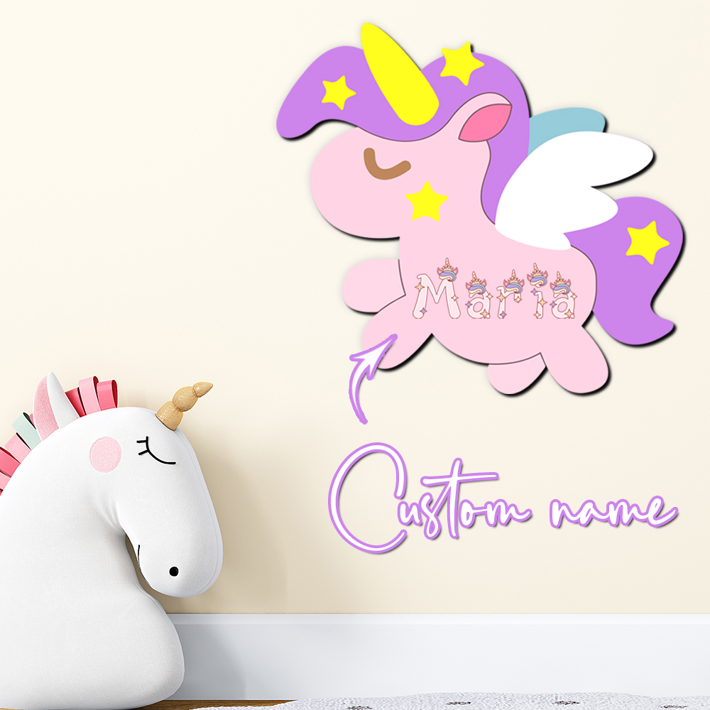 Custom Unicorn Wooden Name Sig - Wooden Letter Sign ulasan dan harga
