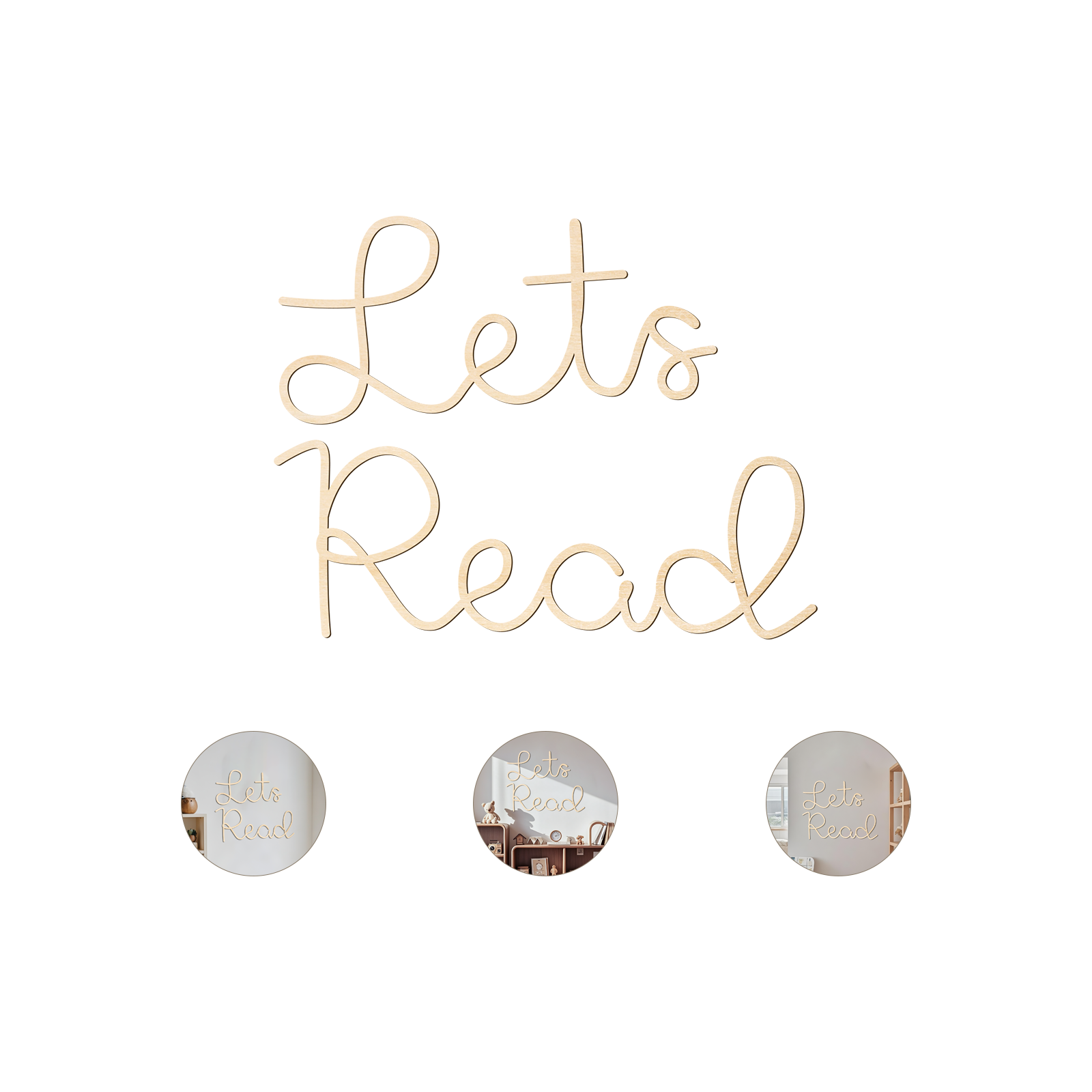 Let's Read Wooden Wall Sign -  - Wooden Letter Sign ulasan dan harga