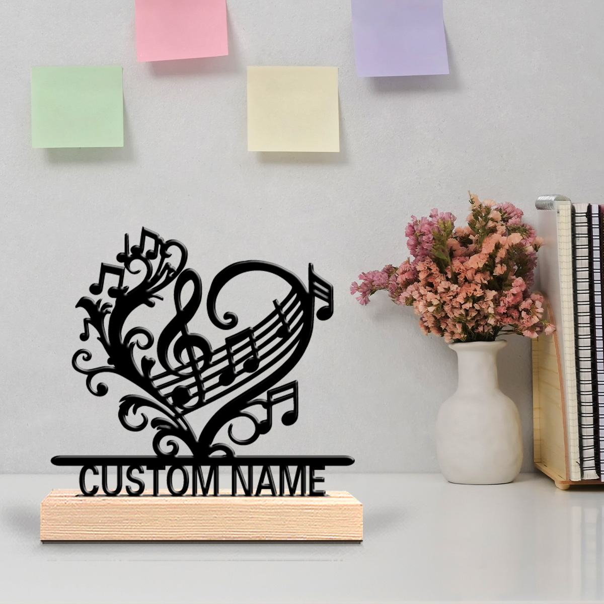 1pc music flower Custom Text M - Home Decor Statue ulasan dan harga