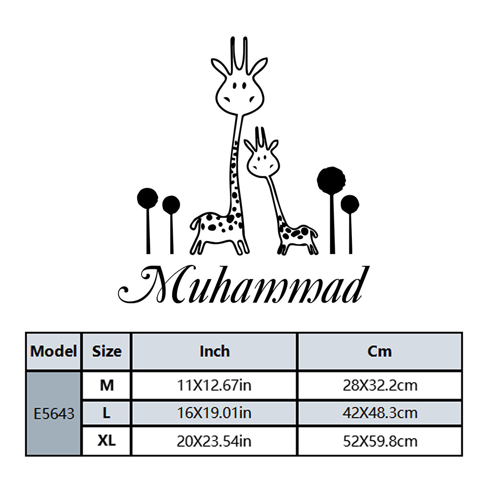 1PC Cute Giraffe Custom Name H - Home Decor Wall Stickers ulasan dan harga
