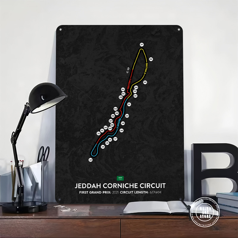 Jeddah Circuit 3D Printed Text - Home Decor Jeddah ulasan dan harga