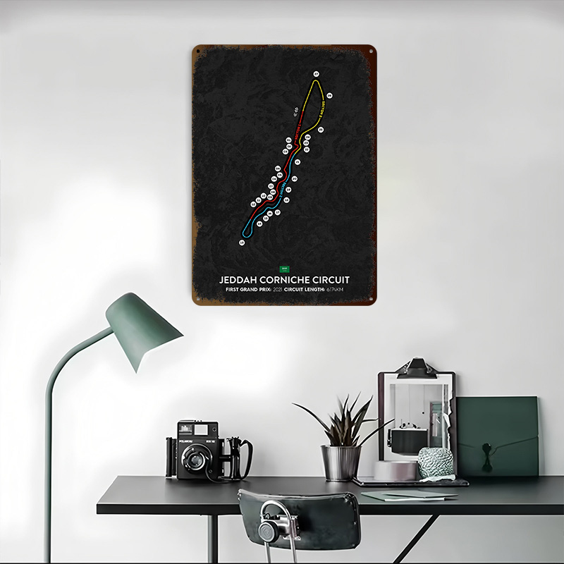 Jeddah Circuit 3D Printed Text - Home Decor Jeddah ulasan dan harga