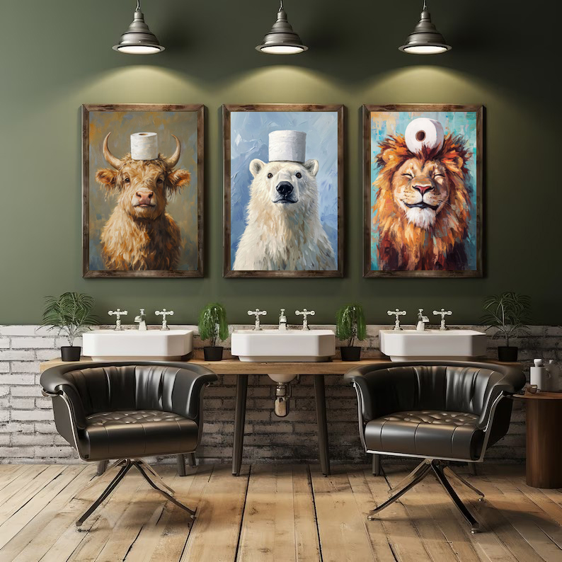 Cartoon Cute Funny Animals wit - Home Decor Scrap ulasan dan harga