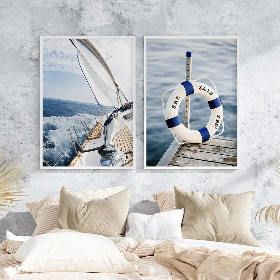 Blue Sea Sunshine Beach White  - Home Decor Vase ulasan dan harga