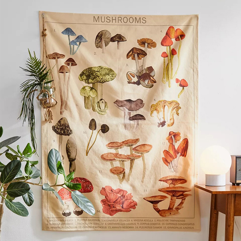 Psychedelic Mushroom Tapestry  - Home Decor Hippie ulasan dan harga