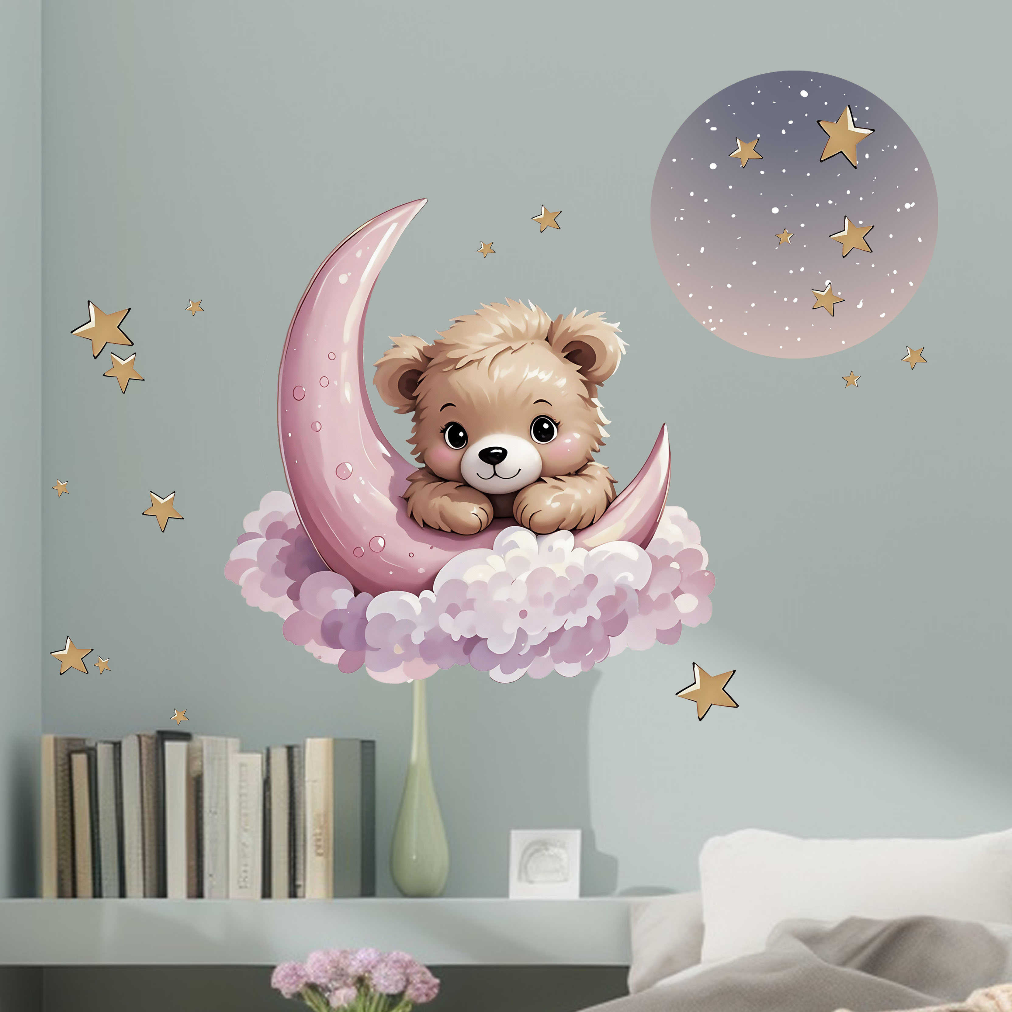 New Arrival Bear Star Moon Nig - Home Decor Scrap ulasan dan harga