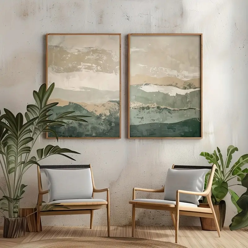 2pcs/set Wabi Sabi Abstract Ge - Home Decor Korea ulasan dan harga
