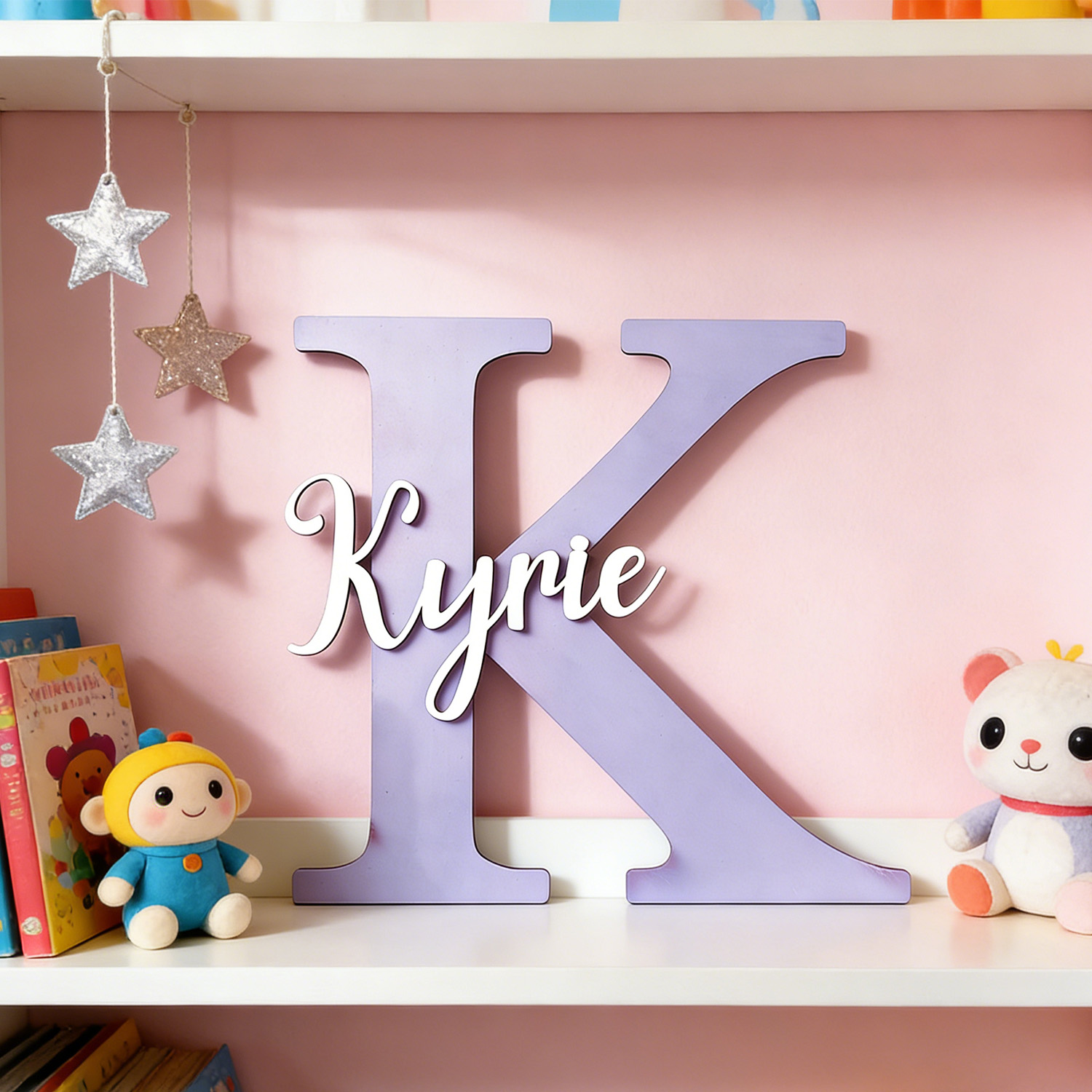 1pc Custom Two Layer Light Pur - Wooden Letter Sign ulasan dan harga
