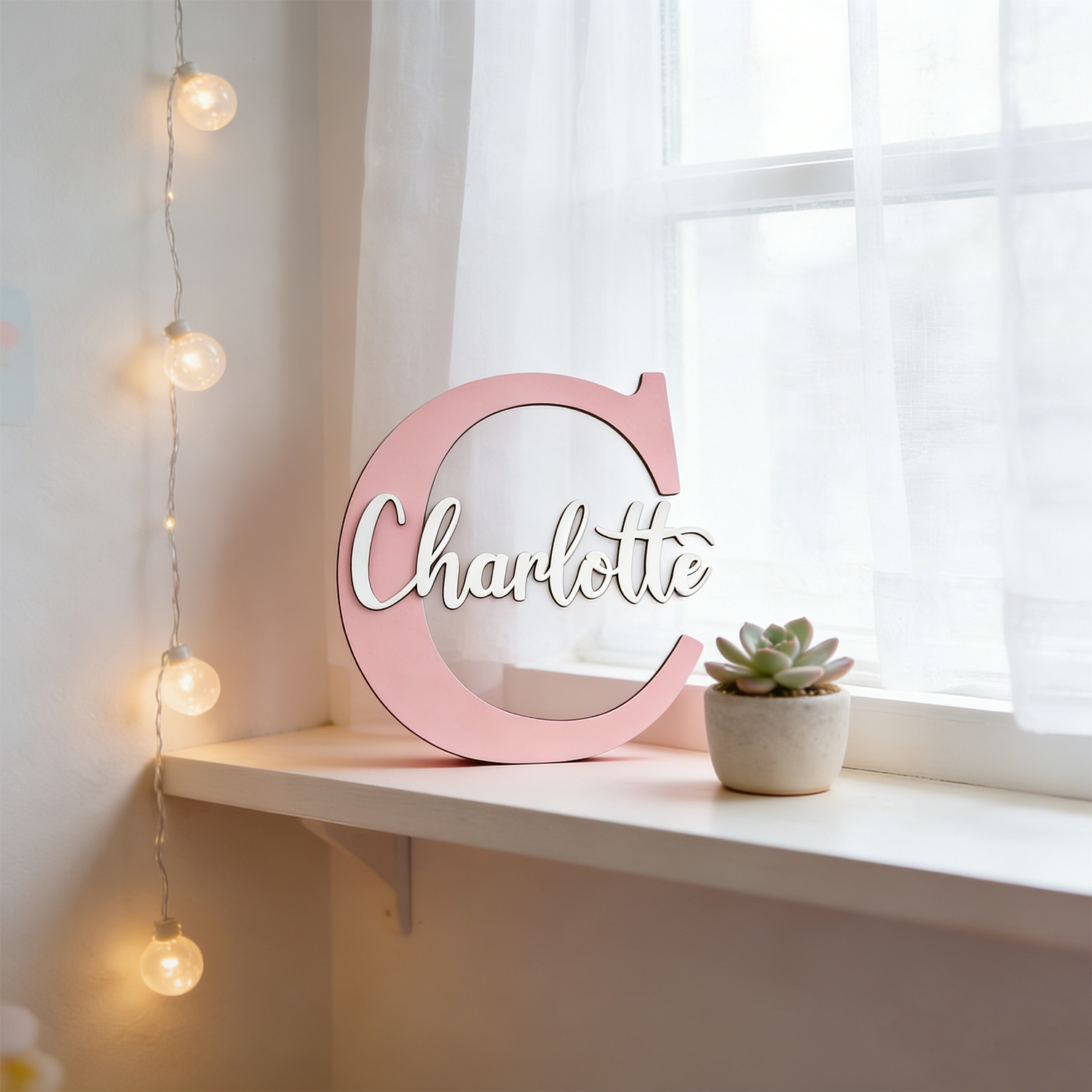1pc Custom Two Layer Light Pur - Wooden Letter Sign ulasan dan harga