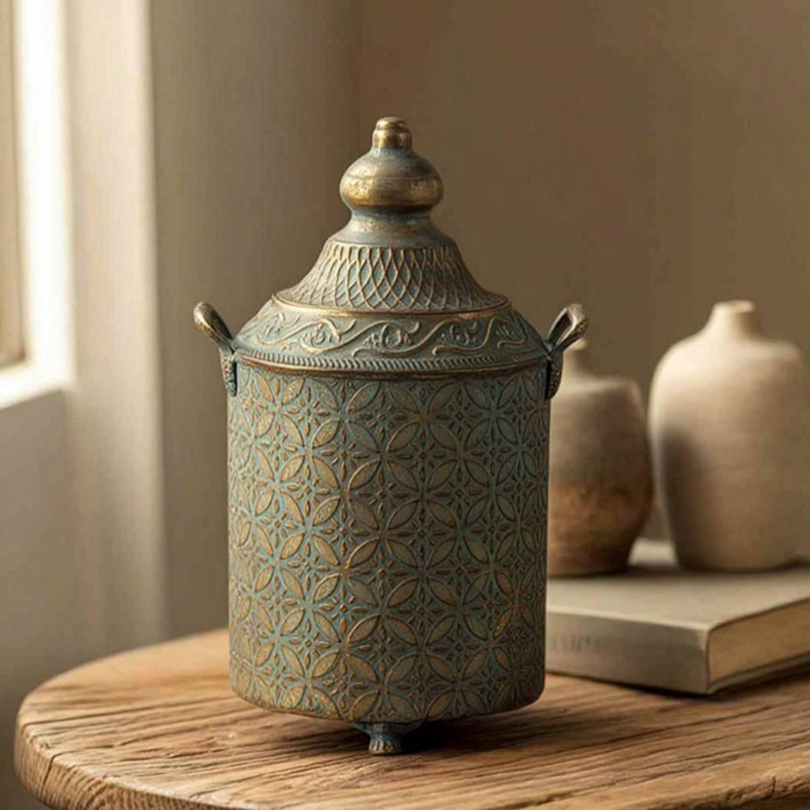 Patina Finished Metal Decorati - Home Decor Vase ulasan dan harga