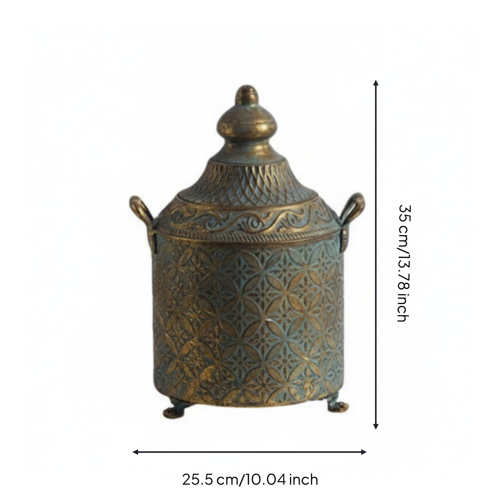 Patina Finished Metal Decorati - Home Decor Vase ulasan dan harga