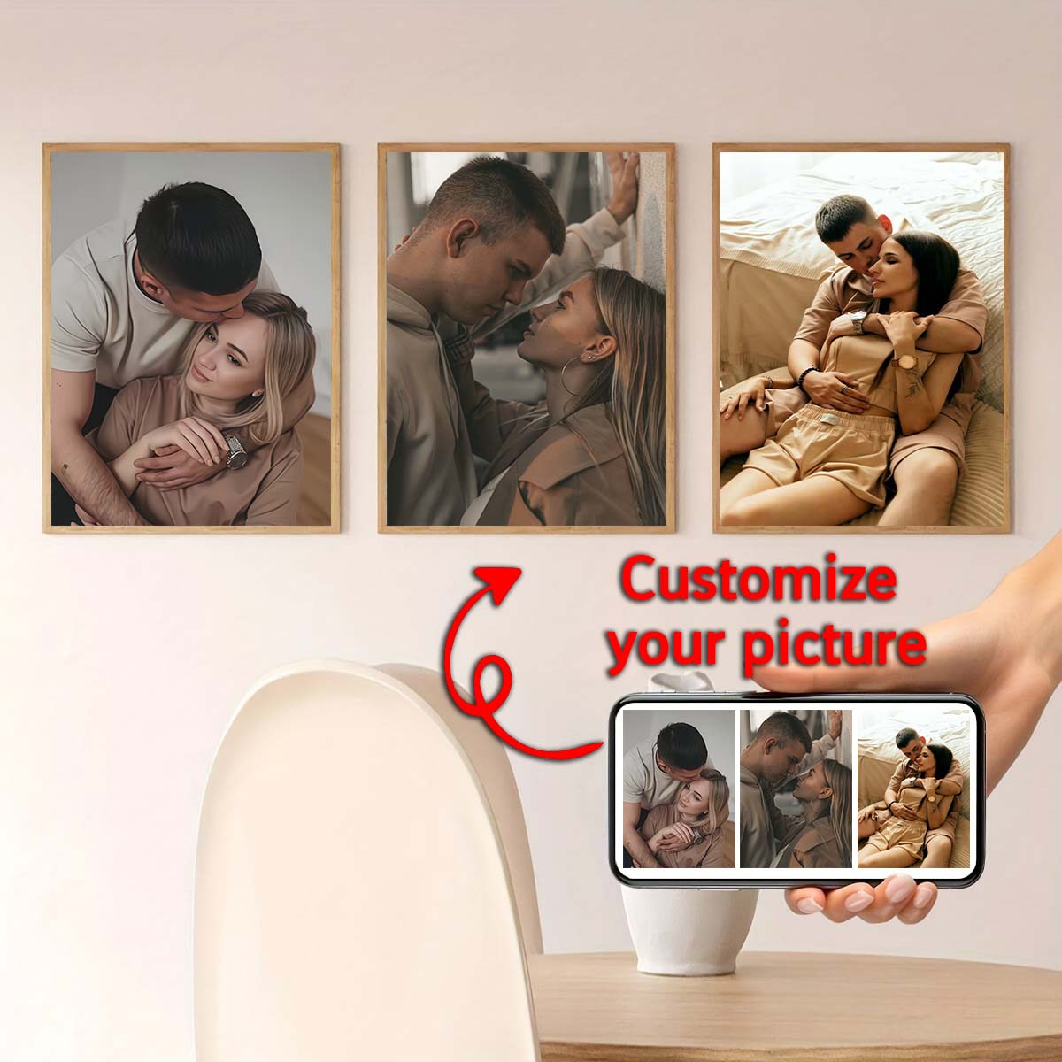 Triptych - 2D custom photo woo - Canvas Painting ulasan dan harga