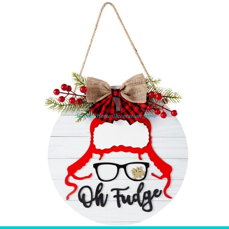 H7BF Christmas Sign Wooden Hat - Wooden Letter Sign ulasan dan harga