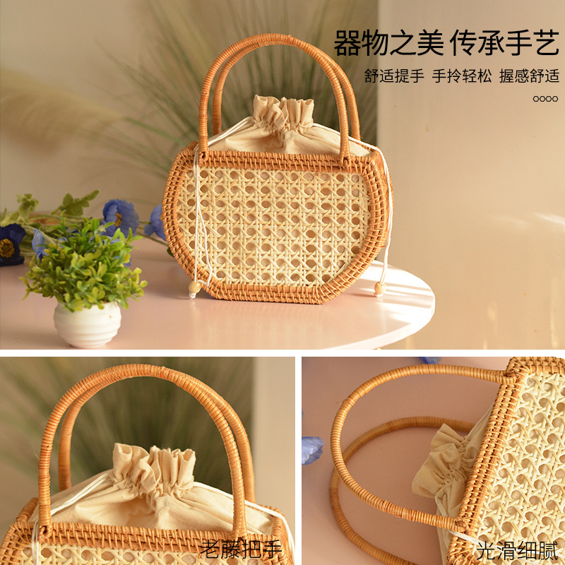 Casual Hollow Rattan Basket Ba - Rattan Plant Basket ulasan dan harga
