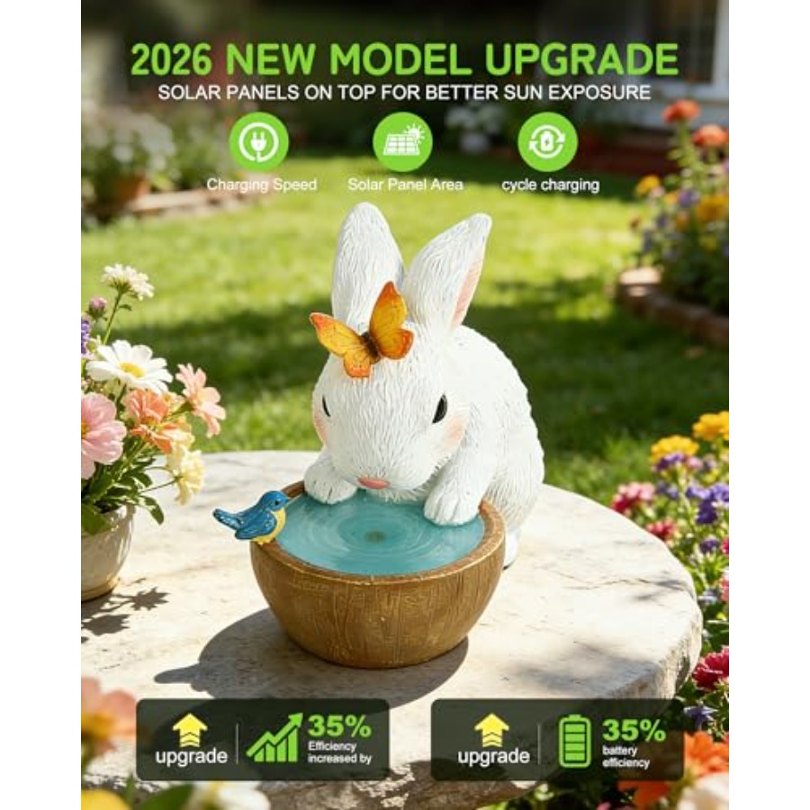 Solar Bunny Garden Outdoor Sta - Home Decor Statue ulasan dan harga