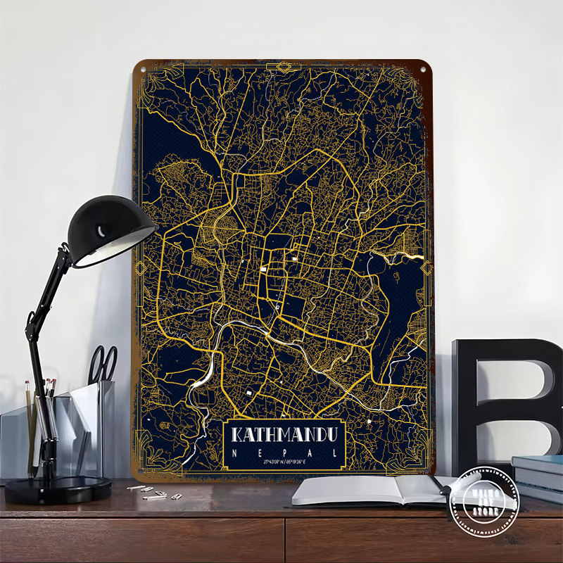 Kathmandu City Map Gold 3D Tex - Home Decor Kathmandu ulasan dan harga