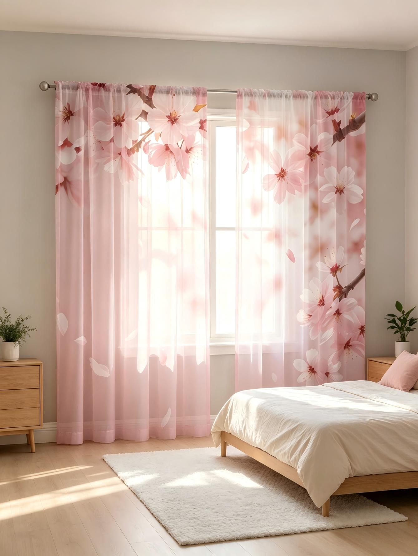 2PCS Digital Print Sheer Curta - Home Decor Wall Panels ulasan dan harga