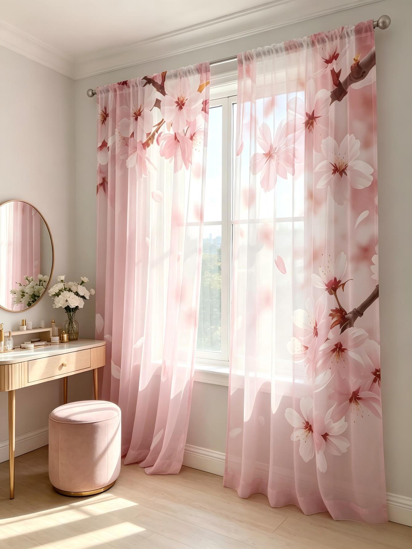 2PCS Digital Print Sheer Curta - Home Decor Wall Panels ulasan dan harga