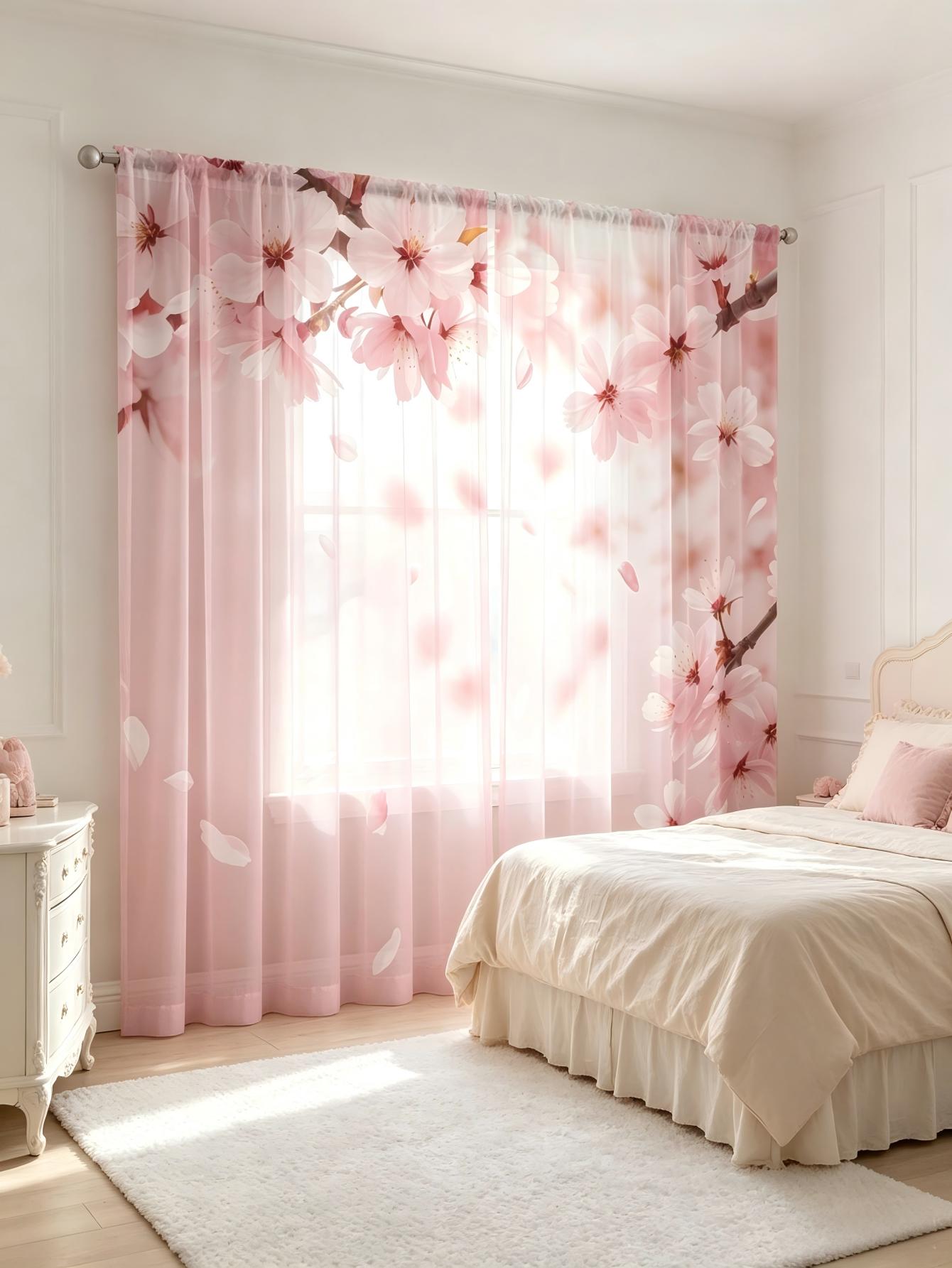 2PCS Digital Print Sheer Curta - Home Decor Wall Panels ulasan dan harga