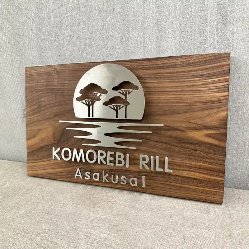 High End Store Signage Walnut  - Wooden Letter Sign ulasan dan harga
