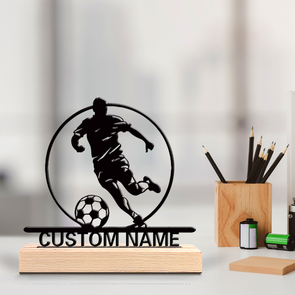 Custom Soccer Player Metal Sta - Home Decor Inspo ulasan dan harga