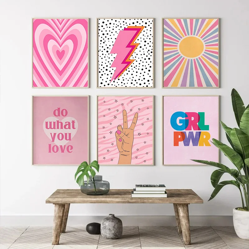 Abstract Pink Lightning Gradie - Home Decor Lovely Home ulasan dan harga