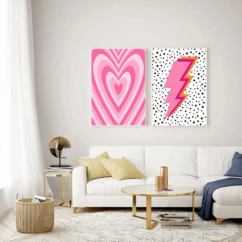 Abstract Pink Lightning Gradie - Home Decor Lovely Home ulasan dan harga
