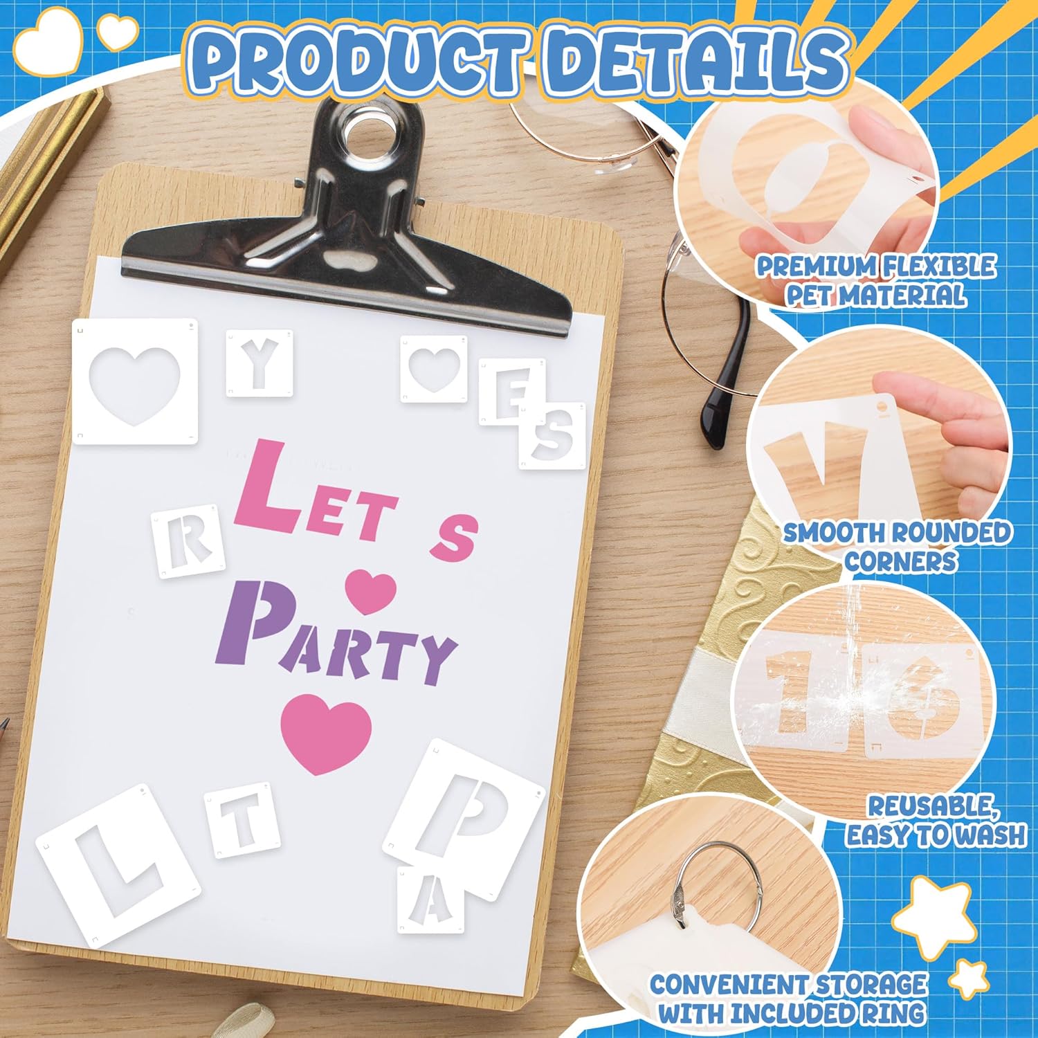 80Pcs Reusable Alphabet Number - Wooden Letter Sign ulasan dan harga