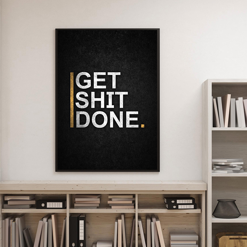 No Excuses Motivational Poster - Watercolor Poster Print ulasan dan harga