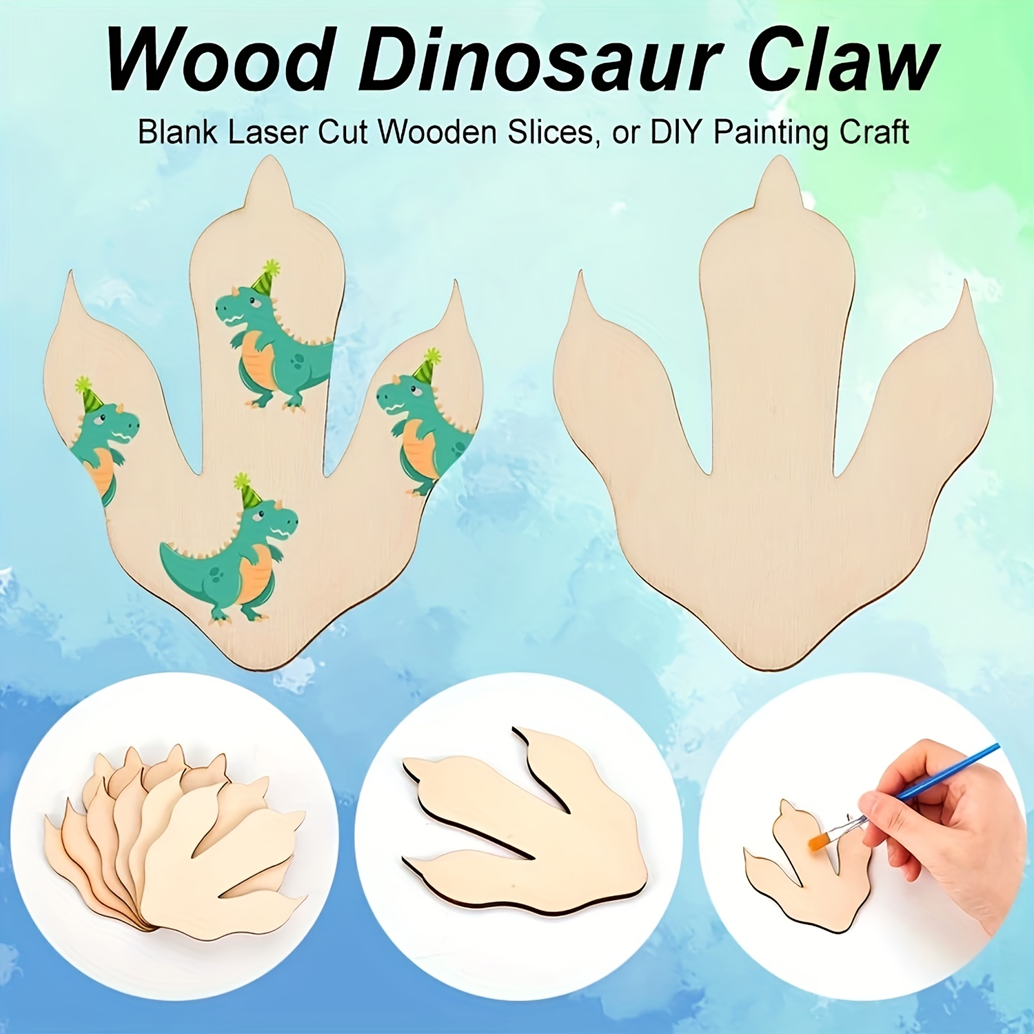 10/20 Pieces Wooden Dinosaur F - Home Decor Scrap ulasan dan harga