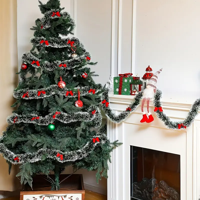 Christmas Bow Tinsel Ribbons G - Home Decor Scrap ulasan dan harga