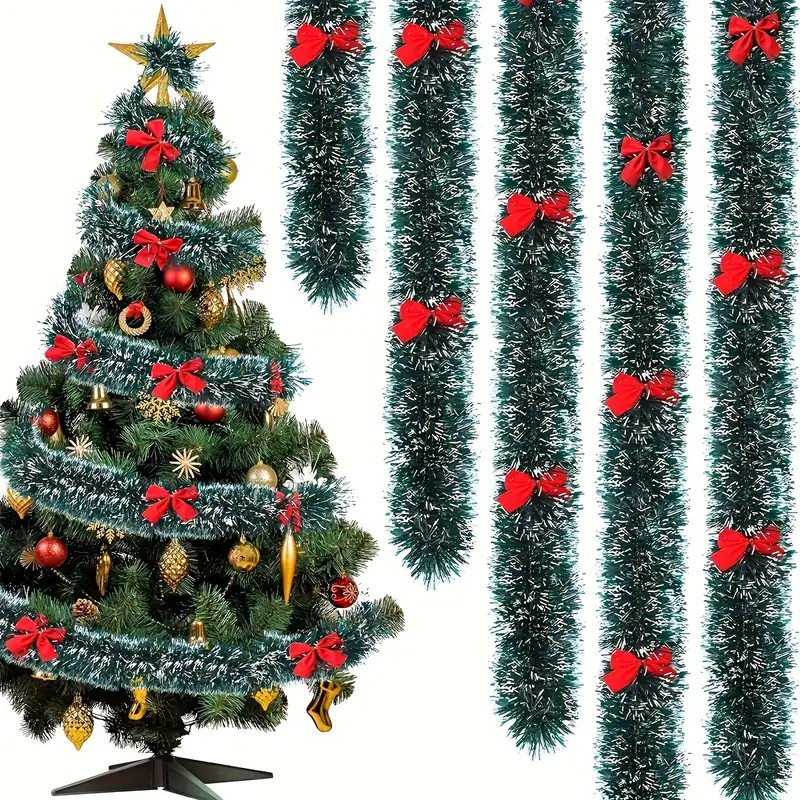 Christmas Bow Tinsel Ribbons G - Home Decor Scrap ulasan dan harga