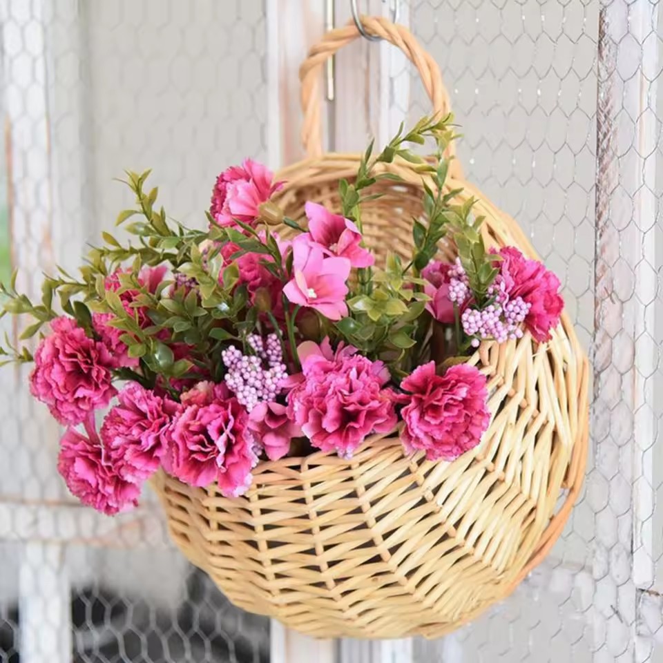 Hand Made Wicker Rattan Flower - Rattan Plant Basket ulasan dan harga