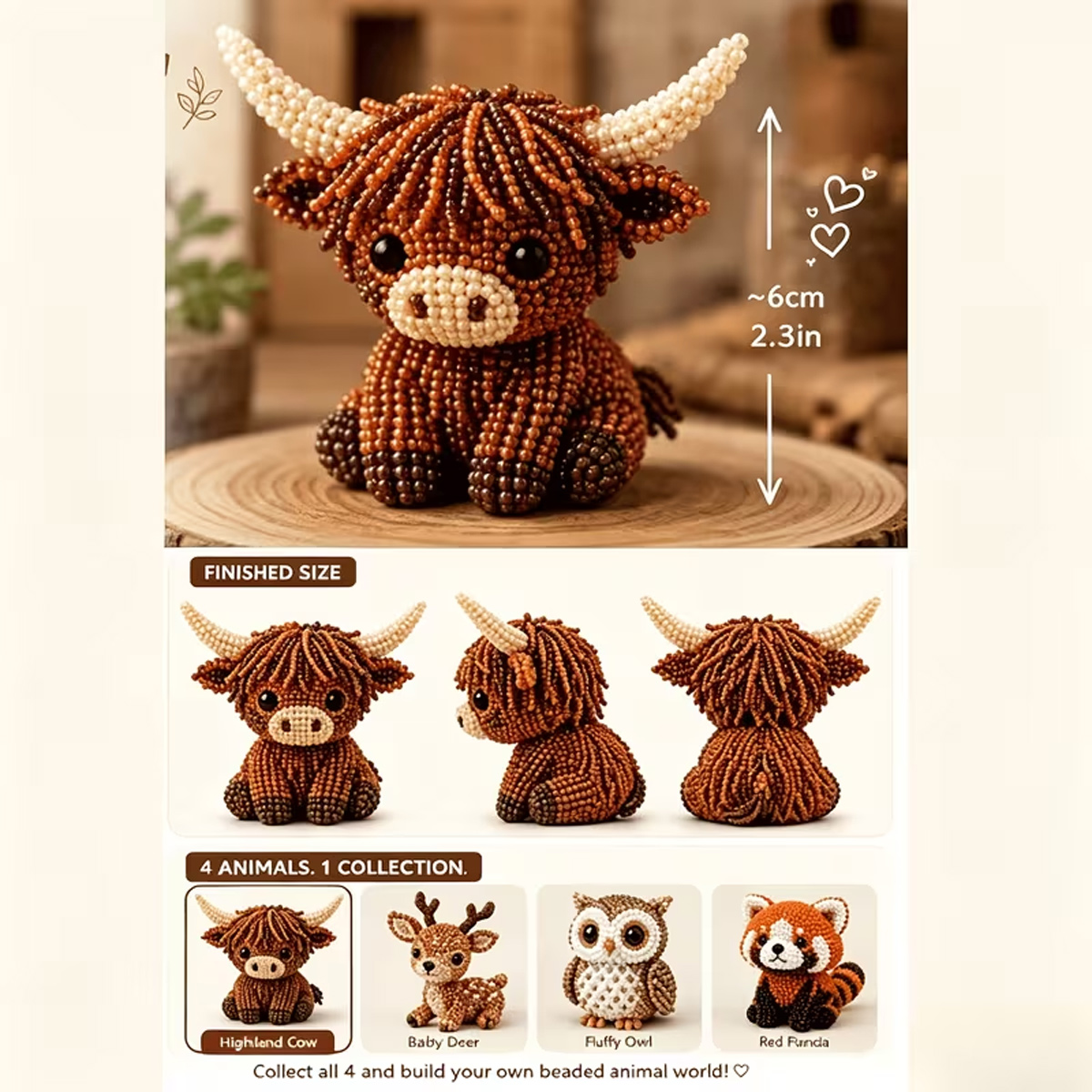 Mini 3D Beaded Animal DIY Kit, - Home Decor Etsy ulasan dan harga