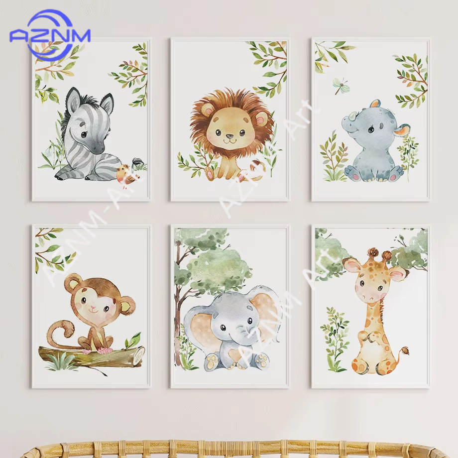 1/6pcs Watercolor Animal Nurse - Watercolor Poster Print ulasan dan harga